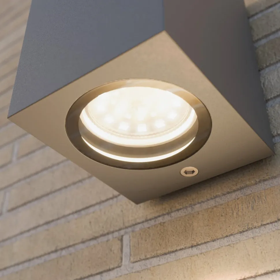 Lucande udendørs væglampe Xava, downlight, antracit, GU10