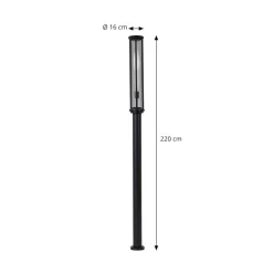 Lucande udendørslampe Alivaro, sort, 220 cm, E27, IP65