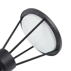 Lucande udendørslampe Elario, 222 cm, sort, aluminium