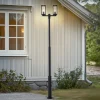 Lucande udendørslampe Siveta, 240 cm, 2 lyskilder, sort, E27, IP65