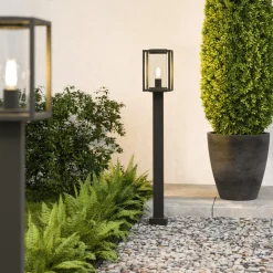 Lucande vejlampe Ferda, 100 cm, antracit, IP44