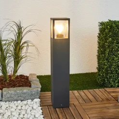 Lucande vejlampe Klemens, 65 cm, antracit, metal, E27