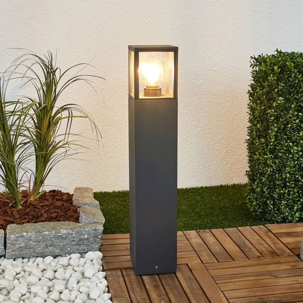 Lucande vejlampe Klemens, 65 cm, antracit, metal, E27
