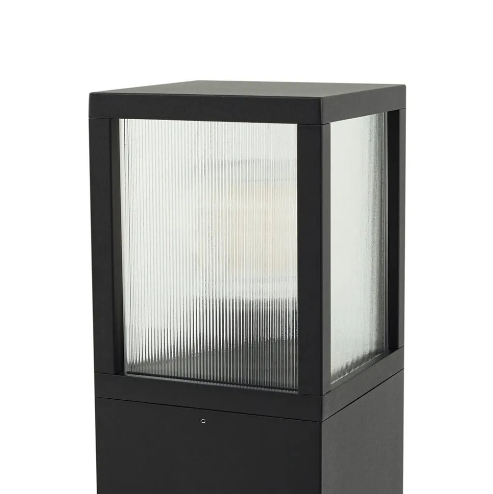 Lucande vejlampe Klemens, 90 cm, sort, metal, IP54