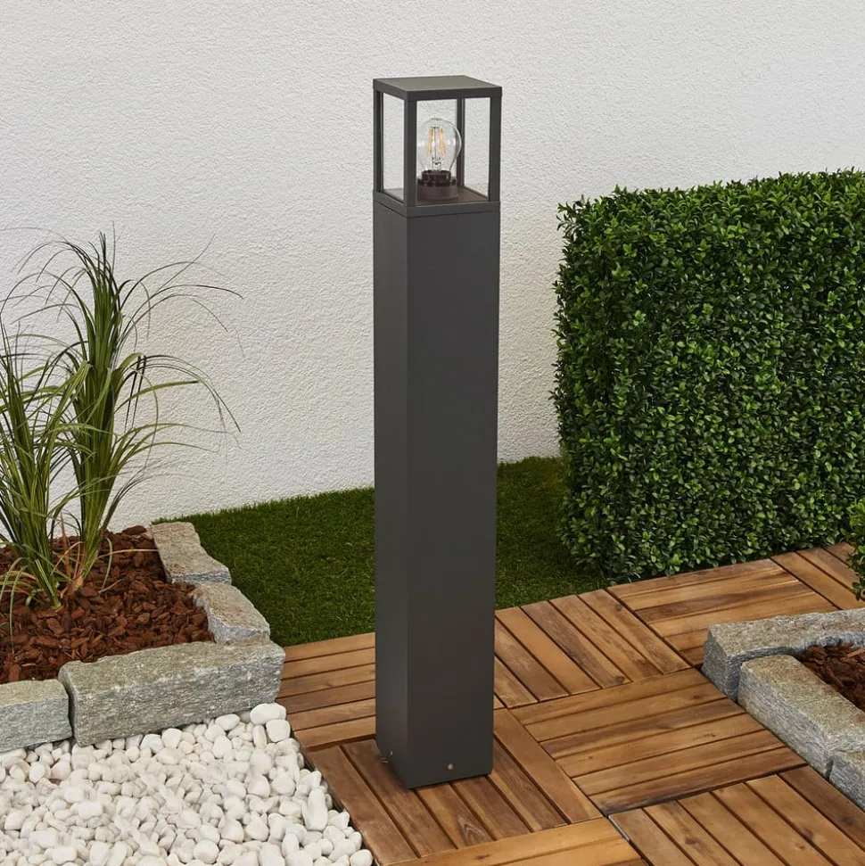 Lucande vejlampe Klemens, 90 cm, antracit, metal, E27