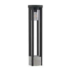 Lucande vejlampe Overa, grå, metal, 68 cm, IP44, E27