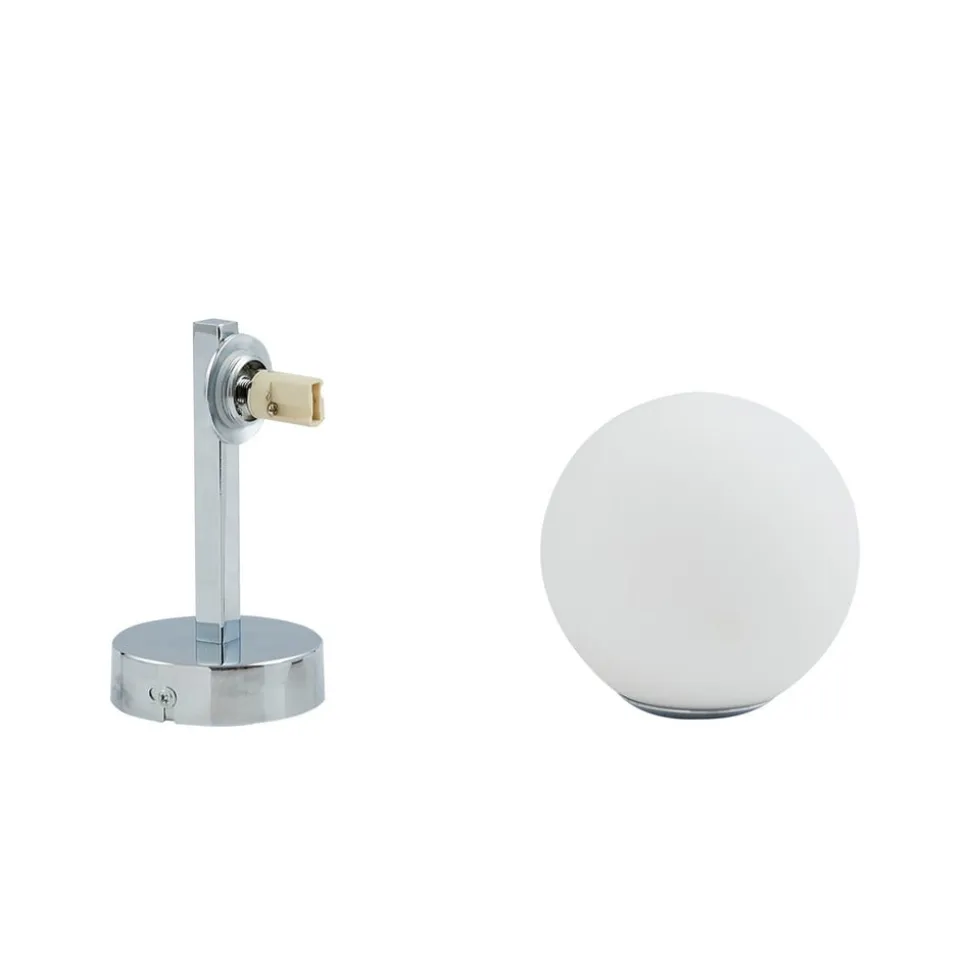 Lucande væglampe Bidolo, kromfarvet, glas, Ø 12 cm, IP44