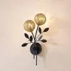 Lucande væglampe Evory, 30 cm, 2 lyskilder, sort/guld, G9