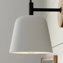 Lucande væglampe Kalinda, grå, beton, 20 cm høj, E14