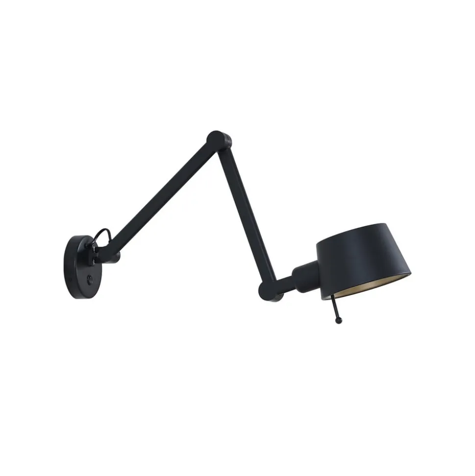 Lucande væglampe Silka, sort, metal, 9,5 cm høj