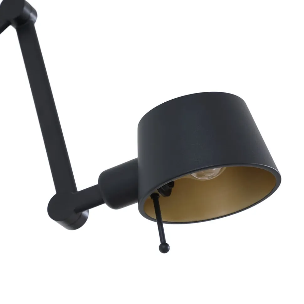Lucande væglampe Silka, sort, metal, 9,5 cm høj