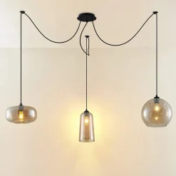 Lucande Zyli pendellampe, 3 lyskilder, ravgul