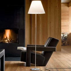 Luceplan Costanza gulvlampe D13tif, aluminium/hvid