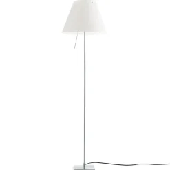 Luceplan Costanza gulvlampe D13tif, aluminium/hvid