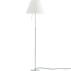 Luceplan Costanza gulvlampe D13t, aluminium/hvid