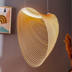 Luceplan Illan LED-hængelampe i træ, dæmpbar Ø 60 cm