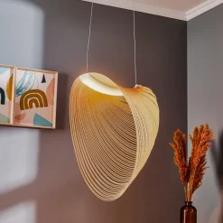 Luceplan Illan LED-hængelampe i træ, dæmpbar Ø 60 cm