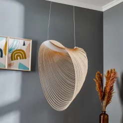 Luceplan Illan LED-hængelampe i træ, dæmpbar Ø 60 cm