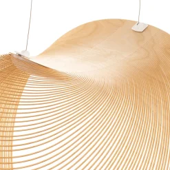 Luceplan Illan LED-hængelampe i træ, dæmpbar Ø 60 cm