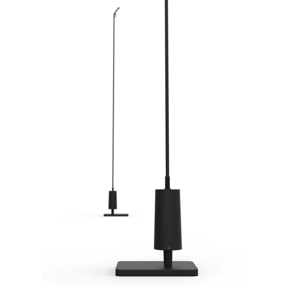 Luceplan LED-vejlampe Flia, 180 cm høj, sort, plast