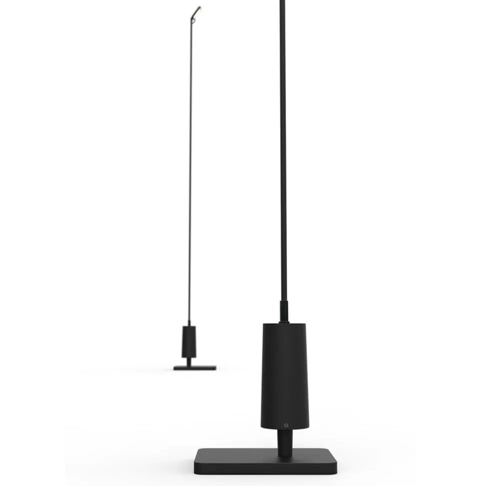 Luceplan LED-vejlampe Flia, 75 cm høj, sort, plast