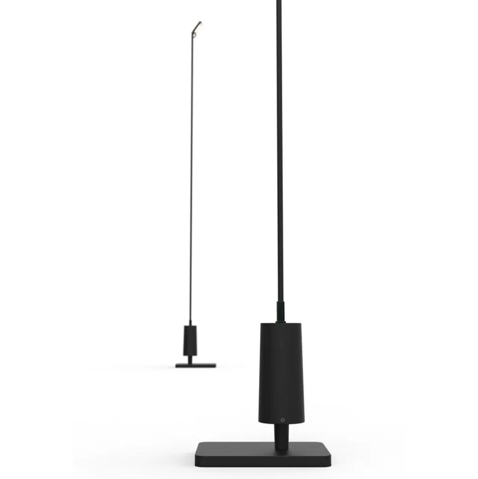 Luceplan LED-vejlampe Flia, 120 cm høj, sort, plast