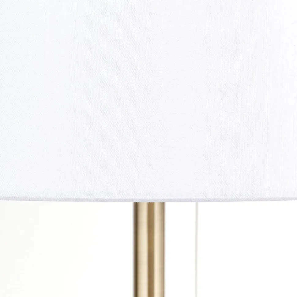 Ludwig bordlampe med USB-port, hvid/antik messing