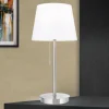 Ludwig bordlampe med USB-port, hvid/mat nikkel