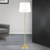 Ludwig tekstilgulvlampe, antik messing