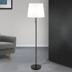 Ludwig tekstilgulvlampe, mat sort