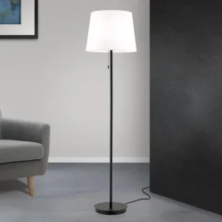 Ludwig tekstilgulvlampe, mat sort