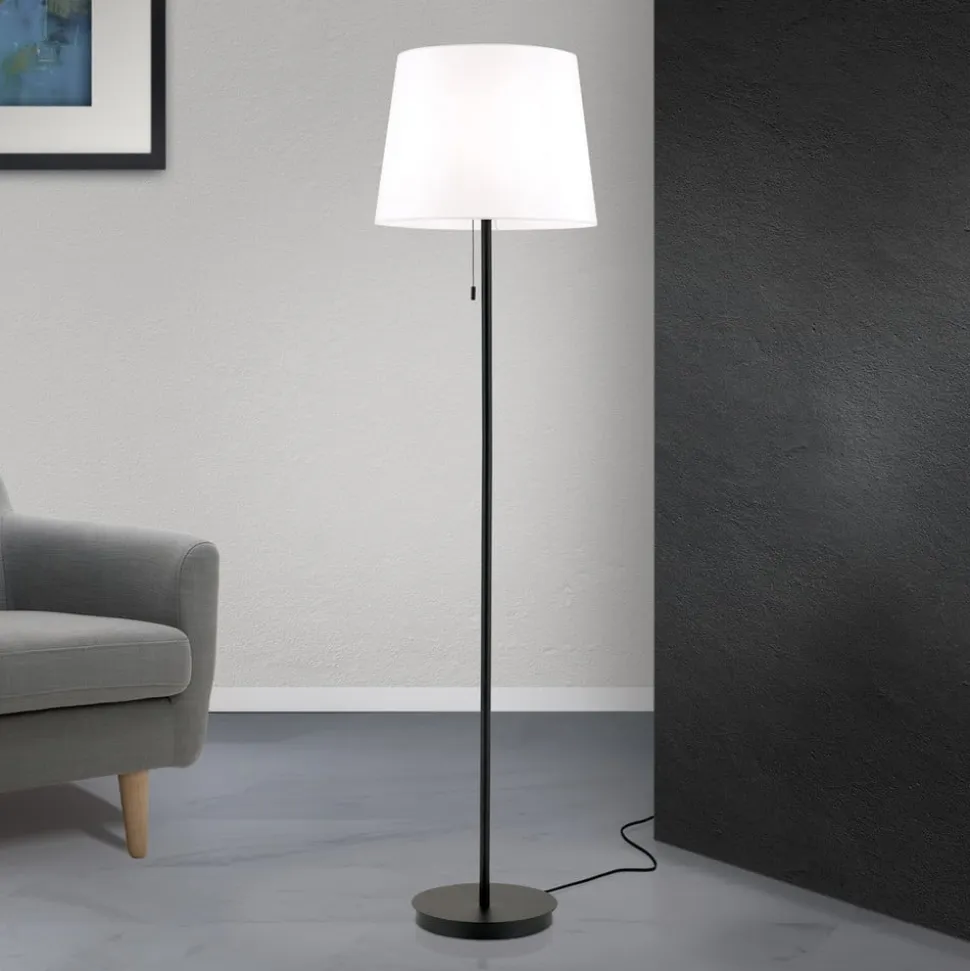 Ludwig tekstilgulvlampe, mat sort