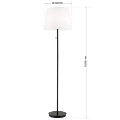 Ludwig tekstilgulvlampe, mat sort