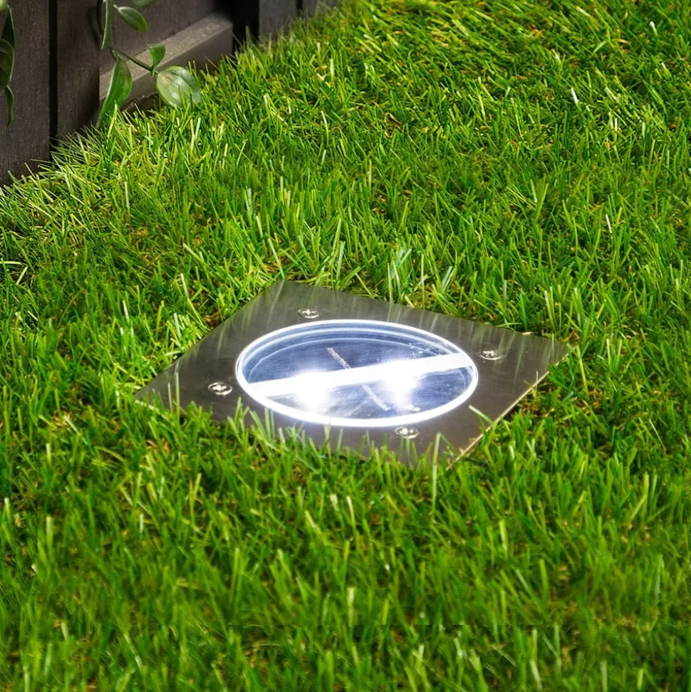 Lugo LED nedgravningsspot, IP44, 10,5 x 10,5 cm