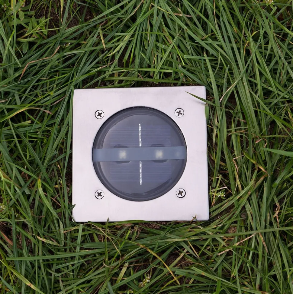 Lugo LED nedgravningsspot, IP44, 10,5 x 10,5 cm