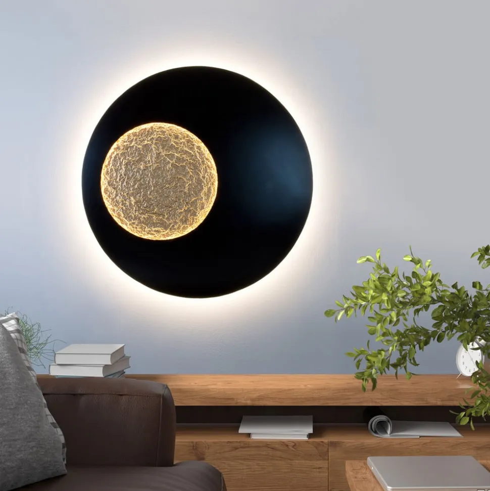 Luina LED-væglampe, Ø 80 cm, indvendig gylden