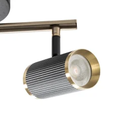 Lume loftspot, 2 lyskilder, sort/messing, højde 22 cm, jern
