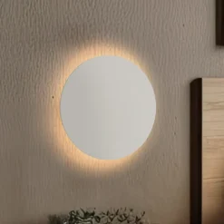 Luna væglampe, beige, indirekte lys, Ø 30 cm, stål