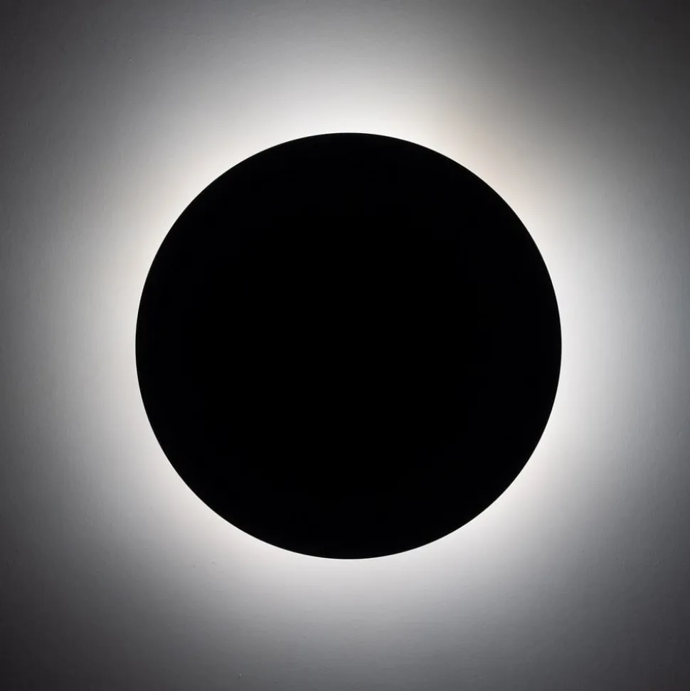 Luna væglampe, brun, indirekte lys, Ø 30 cm, stål