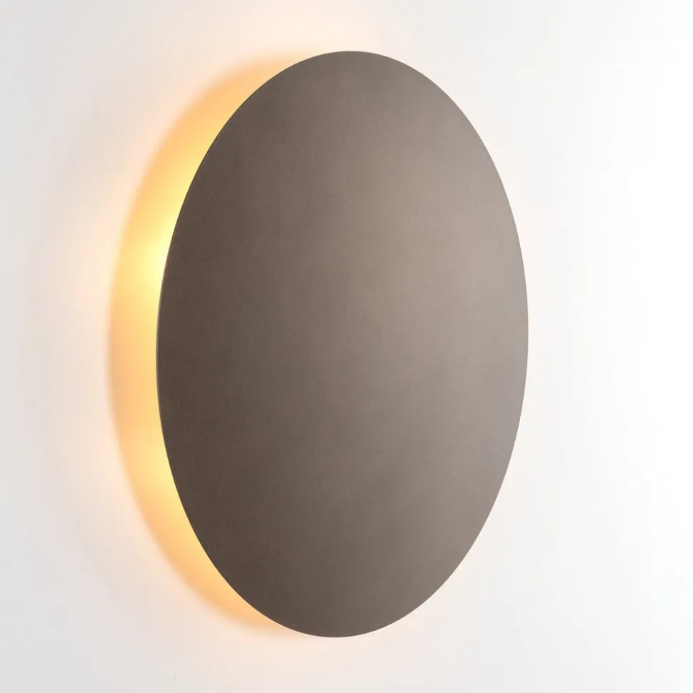 Luna væglampe, brun, indirekte lys, Ø 30 cm, stål