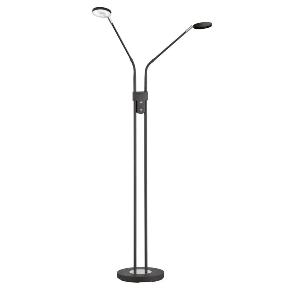 Lunia LED-gulvlampe, 2 lyskilder, sandet sort