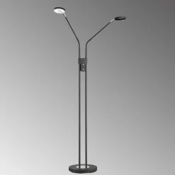 Lunia LED-gulvlampe, 2 lyskilder, sandet sort