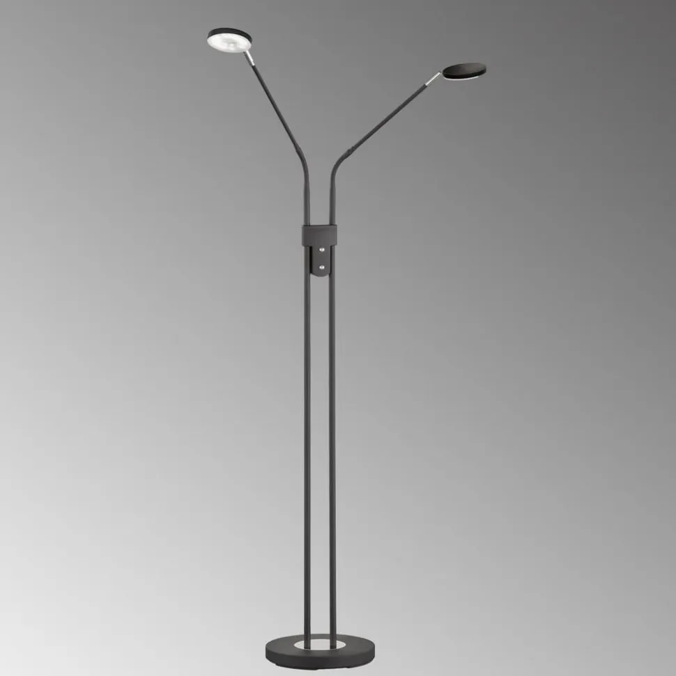 Lunia LED-gulvlampe, 2 lyskilder, sandet sort