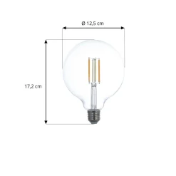 LUUMR LED-pære, E27 G125 7W, klar, smart
