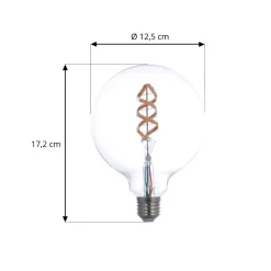 LUUMR Smart LED, E27, G125, 4W, RGB, Tuya, WLAN, klar, CCT