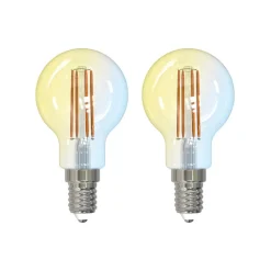 LUUMR Smart LED-dråbepære sæt med 2 E14 4,2W CCT klar Tuya