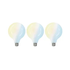 LUUMR Smart LED-pære 3 stk E27 G125 7W CCT mat Tuya
