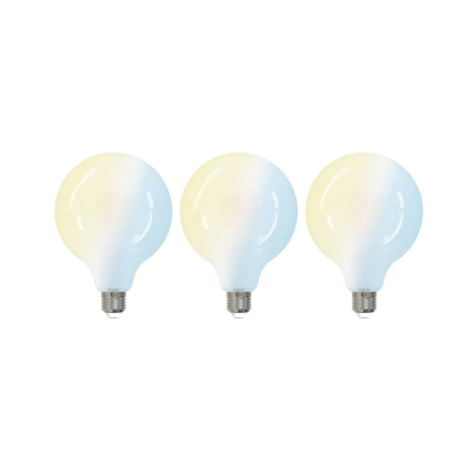 LUUMR Smart LED-pære 3 stk E27 G125 7W CCT mat Tuya
