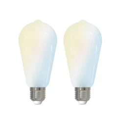 LUUMR Smart LED-pære, 2 stk, E27, ST64, 7W, mat, Tuya