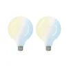 LUUMR Smart LED-pære 2 stk E27 G125 7W CCT mat Tuya